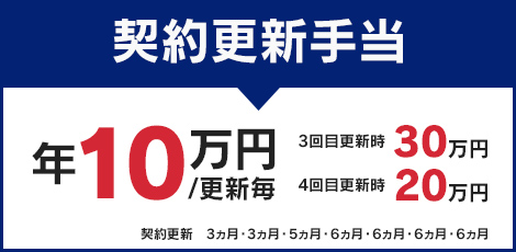 契約更新手当　10万円